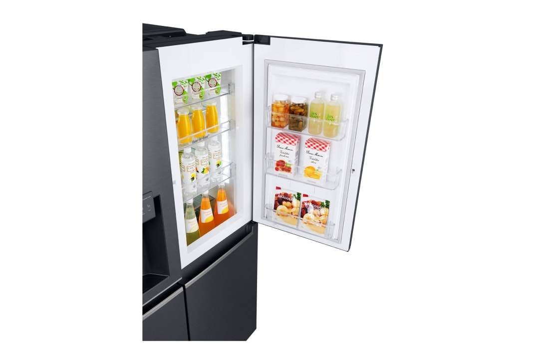 LG 625L Door in Door™ Side by Side (Matte Black) Energialuokka F,  Vesi/jää ilman vesijohtoliitäntää, Smart Diagnosis™ - Wi-Fi-yhteys, GSJ761MCZZ, thumbnail 4