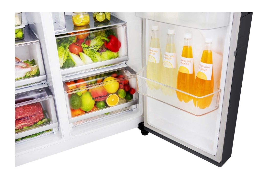 LG 625L Door in Door™ Side by Side (Matte Black) Energialuokka F,  Vesi/jää ilman vesijohtoliitäntää, Smart Diagnosis™ - Wi-Fi-yhteys, GSJ761MCZZ, thumbnail 8