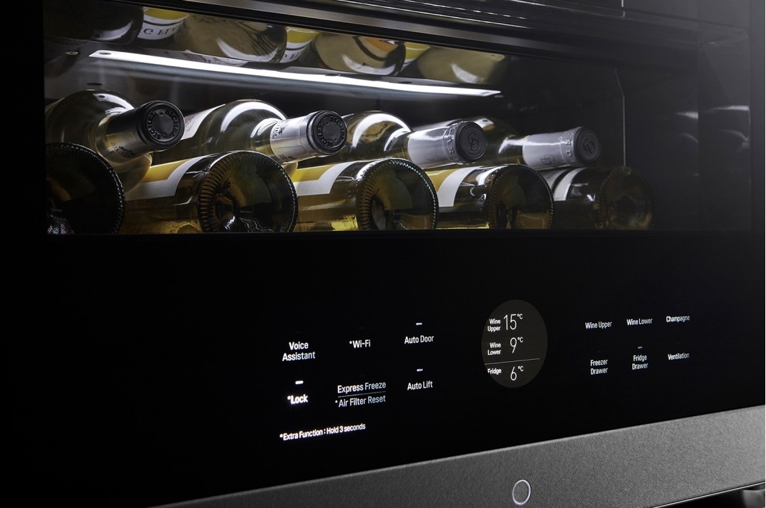 LG SIGNATURE - 420L InstaView Door in Door™ Wine Cellar (Noble Steel) - Energialuokka E, 65 viinipulloon ja Wi-Fi: llä, LSR200W, thumbnail 9