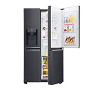 LG 625L Door in Door™ Side by Side (Matte Black) Energialuokka F, Vesi/jää ilman vesijohtoliitäntää, Smart Diagnosis™ - Wi-Fi-yhteys, GSJ961MCVZ, thumbnail 1