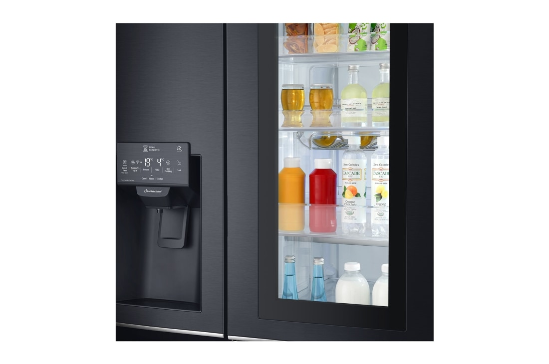 LG 625L InstaView Door in Door™ Side by Side (Matte Black) Energialuokka F, Vesi/jää ilman vesijohtoliitäntää, Smart Diagnosis™ - Wi-Fi-yhteys, GSX961MCCZ, thumbnail 7