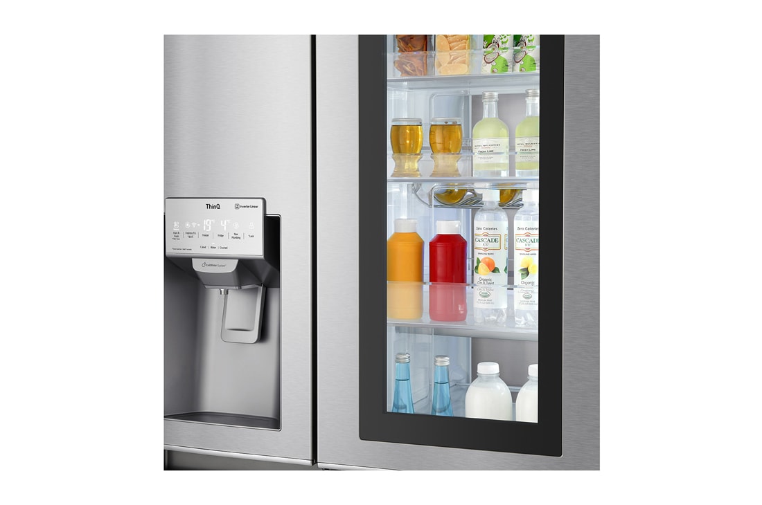 LG 625L InstaView Door in Door™ Side by Side (Noble Steel) Energialuokka F, Vesi/jää ilman vesijohtoliitäntää, Smart Diagnosis™ - Wi-Fi-yhteys, GSX961NSCZ, thumbnail 10