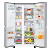 LG 625L InstaView Door in Door™ Side by Side (Noble Steel) Energialuokka F, Vesi/jää ilman vesijohtoliitäntää, Smart Diagnosis™ - Wi-Fi-yhteys, GSX961NSCZ, thumbnail 2
