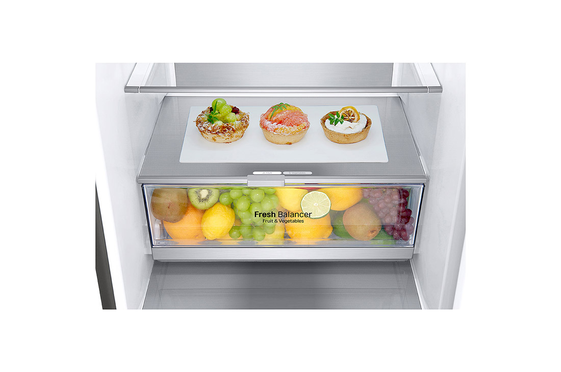 LG 2.03M 384L Jääkaappipakastimet (Shiny Steel) - Energialuokka D, Door Cooling™ ja Smart Diagnosis™ - Wi-Fi-yhteys, GBB72PZUFN, thumbnail 4