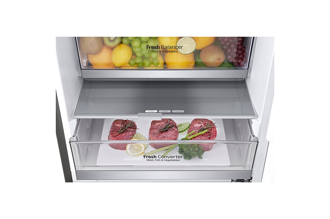 LG 2.03M 384L Jääkaappipakastimet (Shiny Steel) - Energialuokka D, Door Cooling™ ja Smart Diagnosis™ - Wi-Fi-yhteys, GBB72PZUFN, thumbnail 7