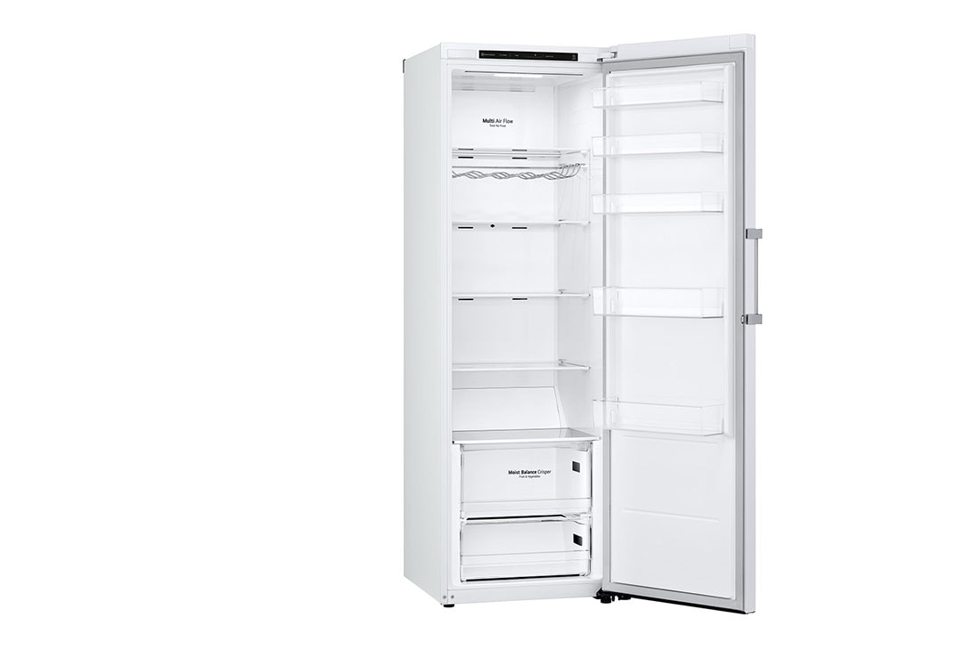LG 386L Vapaasti seisova jääkaappi (Valkoinen) - Energialuokka E, Door Cooling™, LINEARCooling™, Moist Balance Crisper™, Vasen sivunäkymä avoinna, GLT51SWGSZ, thumbnail 10