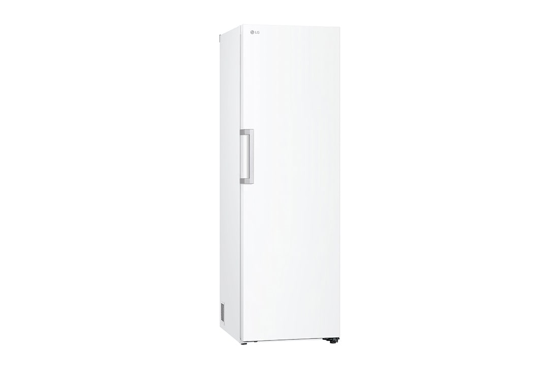 LG 386L Vapaasti seisova jääkaappi (Valkoinen) - Energialuokka E, Door Cooling™, LINEARCooling™, Moist Balance Crisper™, Vasen sivunäkymä avoinna ruokaa, GLT51SWGSZ, thumbnail 11