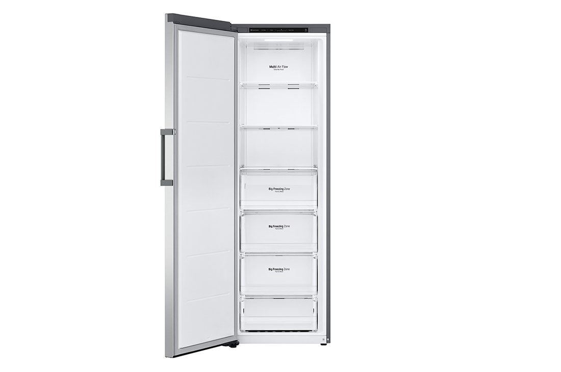 LG 324L Vapaasti seisova pakastin (Shiny Steel) - Energialuokka E, Total No Frost, Express Freeze, Etupuoli avoinna, GFT41PZGSZ, thumbnail 2