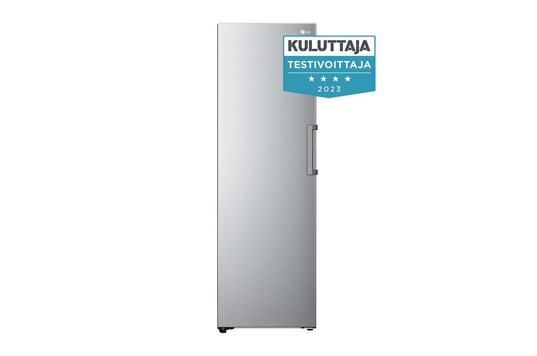 LG 324L Vapaasti seisova pakastin (Shiny Steel) - Energialuokka E, Total No Frost, Express Freeze, Etu, GFT41PZGSZ