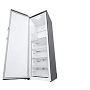 LG 324L Vapaasti seisova pakastin (Shiny Steel) - Energialuokka E, Total No Frost, Express Freeze, Vasen sivunäkymä, GFT41PZGSZ, thumbnail 8