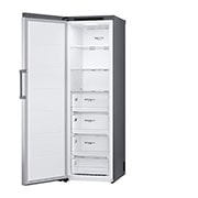 LG 324L Vapaasti seisova pakastin (Shiny Steel) - Energialuokka E, Total No Frost, Express Freeze, Oikea sivunäkymä avoinna, GFT41PZGSZ, thumbnail 11
