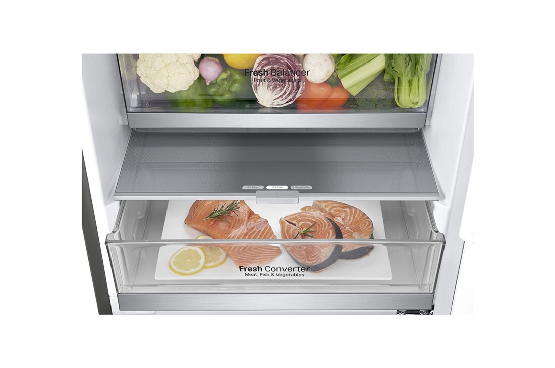 LG 1.86M 341L Jääkaappipakastimet (Shiny Steel) - Energialuokka D, Door Cooling™ ja Smart Diagnosis™ - Wi-Fi-yhteys, GBB71PZDGN, GBB71PZDGN, thumbnail 4