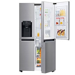 625 Door in Door™ Side by Side (Shiny Steel) Energialuokka E, Vesi/jää ilman vesijohtoliitäntää, Smart Diagnosis™ - Wi-Fi-yhteys2