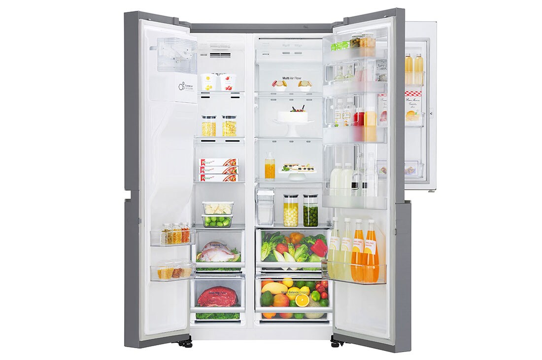 LG 625 Door in Door™ Side by Side (Shiny Steel) Energialuokka E, Vesi/jää ilman vesijohtoliitäntää, Smart Diagnosis™ - Wi-Fi-yhteys, GSJ761PZEE, GSJ761PZEE, thumbnail 3