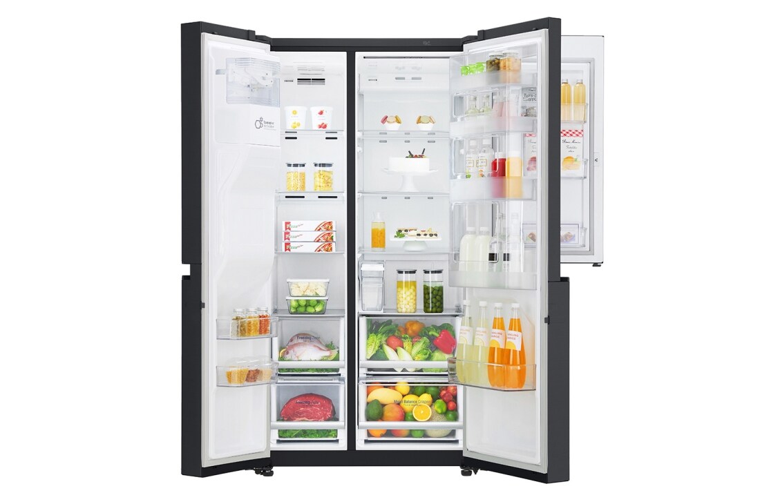 LG 625L Door in Door™ Side by Side (Matte Black) Energialuokka E, Vesi/jää ilman vesijohtoliitäntää, Smart Diagnosis™ - Wi-Fi-yhteys, GSJ761MCEE, thumbnail 3
