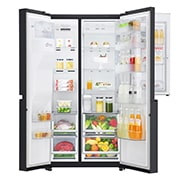 LG 625L Door in Door™ Side by Side (Matte Black) Energialuokka E, Vesi/jää ilman vesijohtoliitäntää, Smart Diagnosis™ - Wi-Fi-yhteys, GSJ761MCEE, thumbnail 3