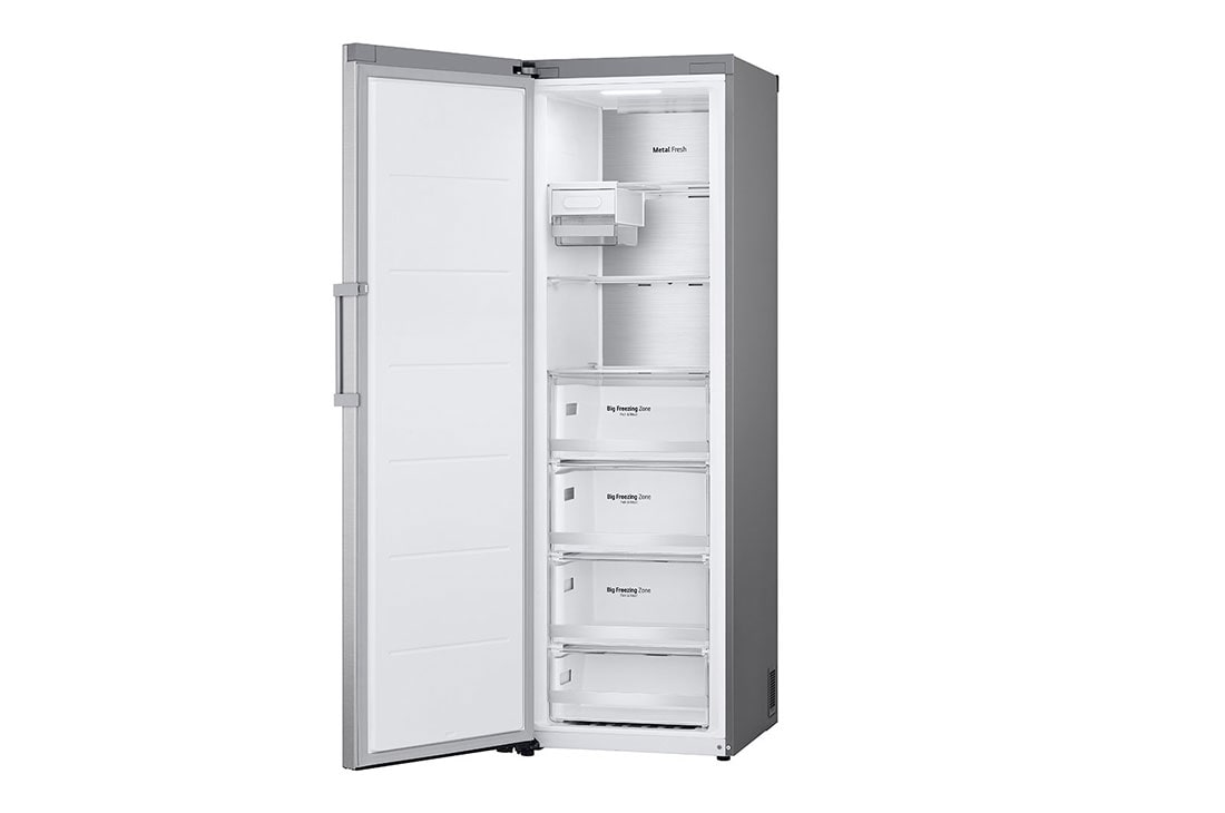 LG 324L Vapaasti seisova pakastin (Metal Sorbet) - Energialuokka D, Total No Frost, Express Freeze, Oikea sivunäkymä avoinna, GFM61MBCSF, thumbnail 11