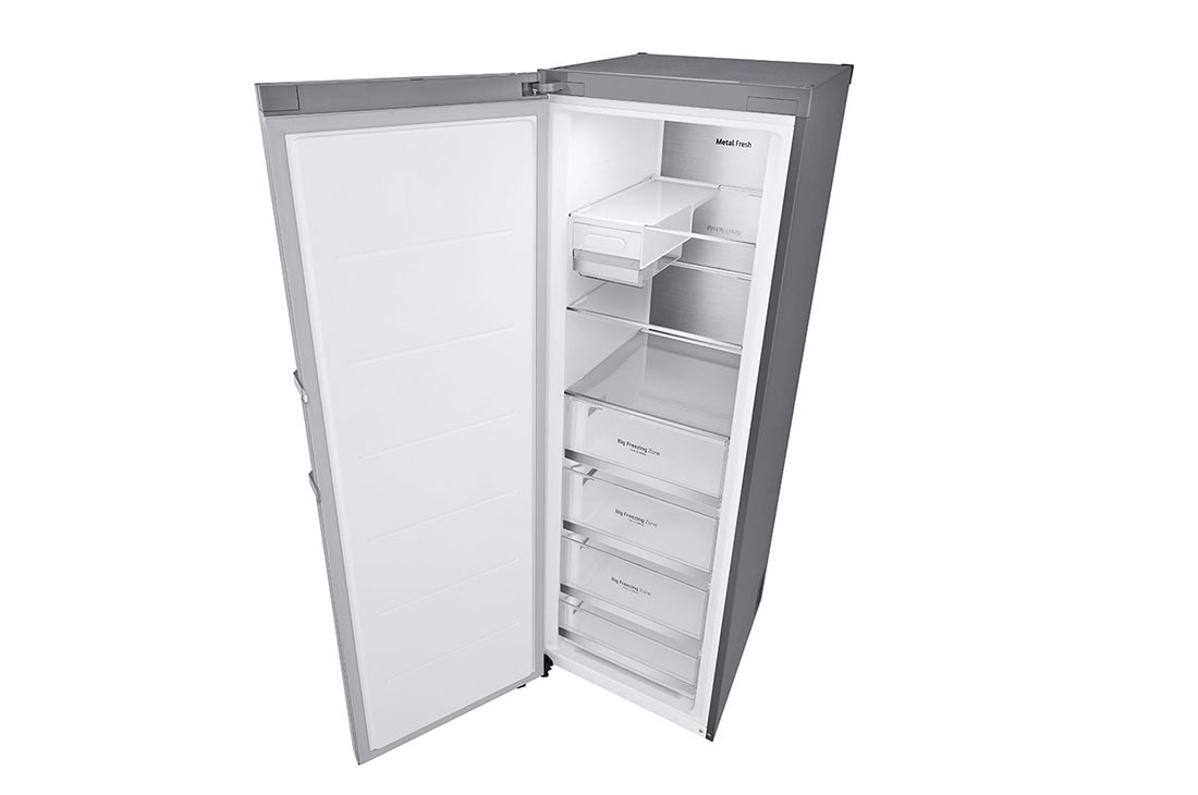 LG 324L Vapaasti seisova pakastin (Metal Sorbet) - Energialuokka D, Total No Frost, Express Freeze, Ylänäkymä oikealta avoinna, GFM61MBCSF, thumbnail 14