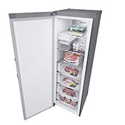 LG 324L Vapaasti seisova pakastin (Metal Sorbet) - Energialuokka D, Total No Frost, Express Freeze, Ylänäkymä oikealta avoinna ruokaa, GFM61MBCSF, thumbnail 15