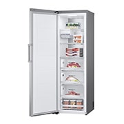 LG 324L Vapaasti seisova pakastin (Metal Sorbet) - Energialuokka D, Total No Frost, Express Freeze, Perspektiivinäkymä oikealta avoinna ruokaa, GFM61MBCSF, thumbnail 12