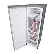 LG 324L Vapaasti seisova pakastin (Metal Sorbet) - Energialuokka D, Total No Frost, Express Freeze, Ylänäkymä oikealta avoinna ruokaa, GFM61MBCSF, thumbnail 15