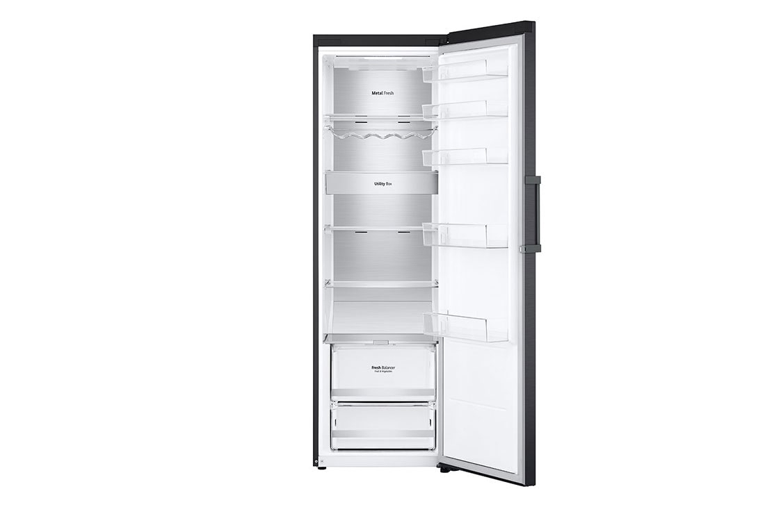 LG 386L Vapaasti seisova jääkaappi (Matte Black) - Energialuokka D, Door Cooling™, LINEARCooling™, FRESHBalancer™, Smart Diagnosis™ - Wi-Fi-yhteys, Etu, GLM71MCCSF, thumbnail 3