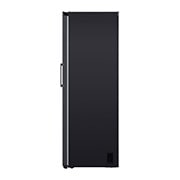 LG 386L Vapaasti seisova jääkaappi (Matte Black) - Energialuokka D, Door Cooling™, LINEARCooling™, FRESHBalancer™, Smart Diagnosis™ - Wi-Fi-yhteys, Vasen sivunäkymä avoinna ruokaa, GLM71MCCSF, thumbnail 12