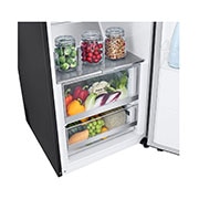 LG 386L Vapaasti seisova jääkaappi (Matte Black) - Energialuokka D, Door Cooling™, LINEARCooling™, FRESHBalancer™, Smart Diagnosis™ - Wi-Fi-yhteys, Etupuoli avoinna, GLM71MCCSF, thumbnail 4
