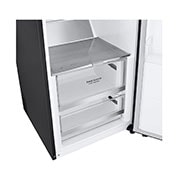 LG 386L Vapaasti seisova jääkaappi (Matte Black) - Energialuokka D, Door Cooling™, LINEARCooling™, FRESHBalancer™, Smart Diagnosis™ - Wi-Fi-yhteys, Etupuoli avoinna ruokaa, GLM71MCCSF, thumbnail 5