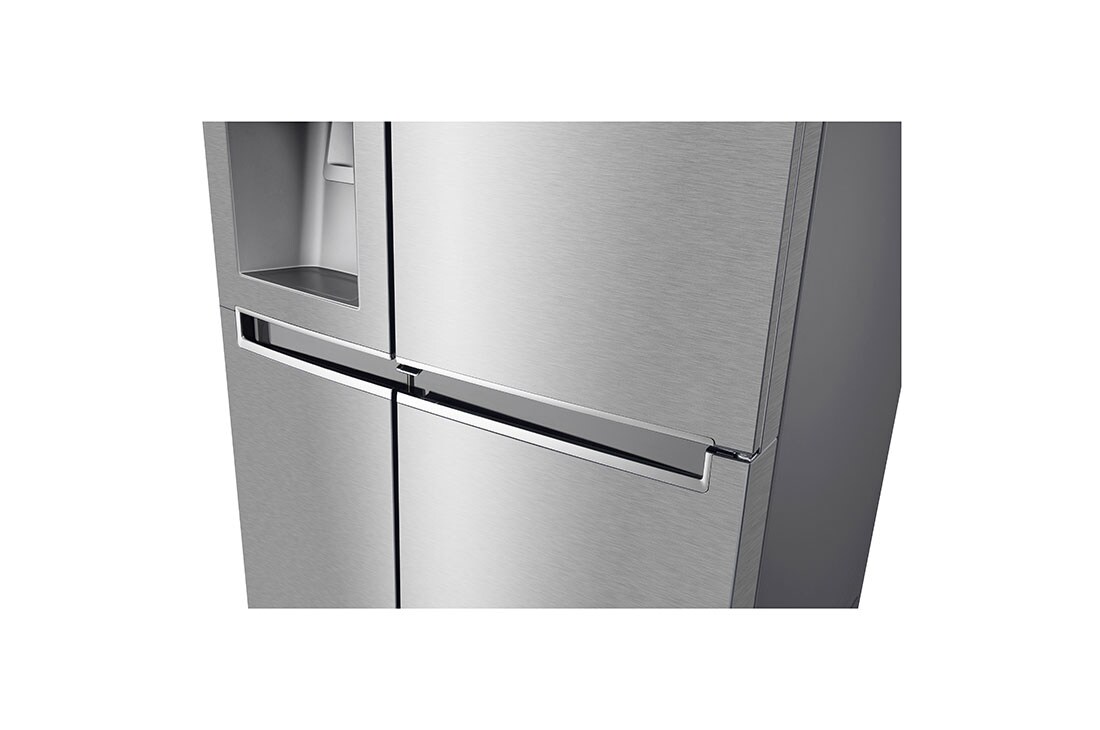 LG 625L Door in Door™ Side by Side (Noble Steel) Energialuokka E, Vesi/jää ilman vesijohtoliitäntää, Smart Diagnosis™ - Wi-Fi-yhteys, Handle Detail, GSJ961NSZE, thumbnail 7