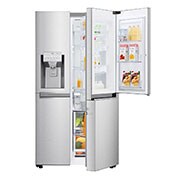 LG 625L Door in Door™ Side by Side (Noble Steel) Energialuokka E, Vesi/jää ilman vesijohtoliitäntää, Smart Diagnosis™ - Wi-Fi-yhteys, Front DID Open Food, GSJ961NSZE, thumbnail 2