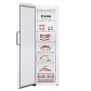 LG 324L Vapaasti seisova pakastin (Valkoinen) - Energialuokka E, Total No Frost, Express Freeze, Smart Diagnosis™ - Wi-Fi-yhteys, Etupuoli avoinna, GFE41SWGSZ, thumbnail 2