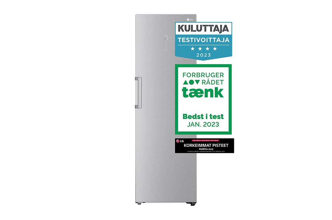 LG 386L Vapaasti seisova jääkaappi (Metal Sorbet) - Energialuokka D, Door Cooling™, LINEARCooling™, FRESHBalancer™, Smart Diagnosis™ - Wi-Fi-yhteys, Vetolaatikko, GLM71MBCSF