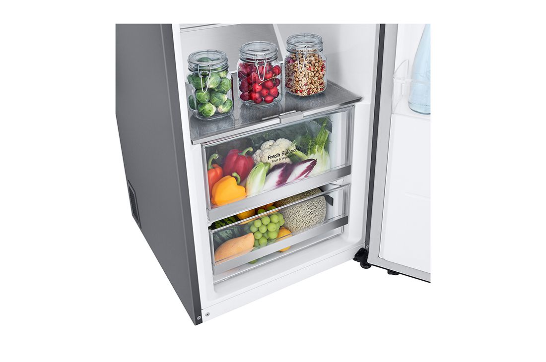 LG 386L Vapaasti seisova jääkaappi (Metal Sorbet) - Energialuokka D, Door Cooling™, LINEARCooling™, FRESHBalancer™, Smart Diagnosis™ - Wi-Fi-yhteys, Etu, GLM71MBCSF, thumbnail 3