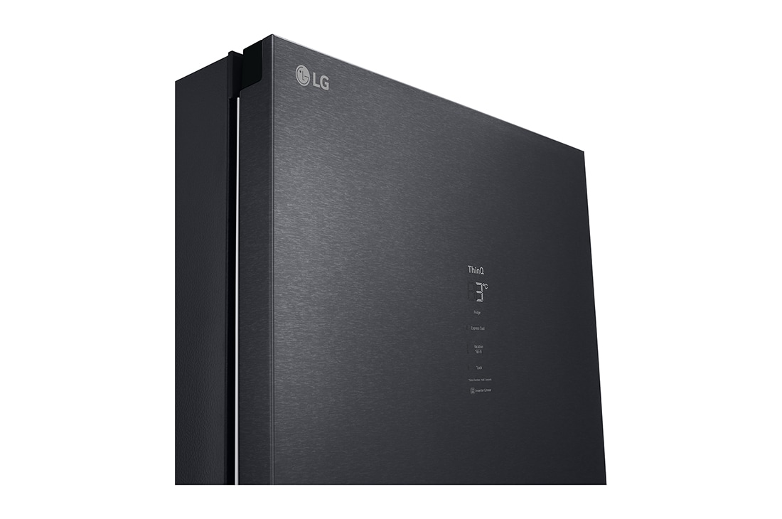 LG 386L Vapaasti seisova jääkaappi (Matte Black) - Energialuokka D, Door Cooling™, LINEARCooling™, FRESHBalancer™, Smart Diagnosis™ - Wi-Fi-yhteys, Vetolaatikko ruokaa, GLM71MCCSF, thumbnail 2