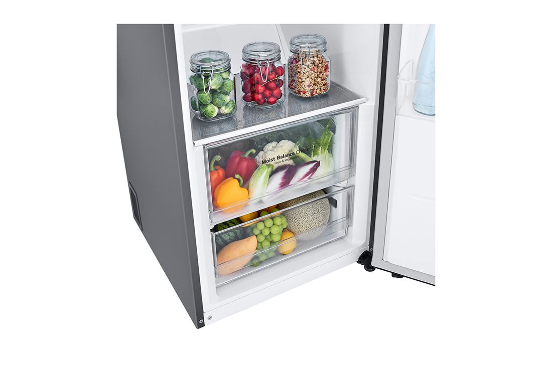 LG 386L Vapaasti seisova jääkaappi (Shiny Steel) - Energialuokka E, Door Cooling™, LINEARCooling™, Moist Balance Crisper™, Smart Diagnosis™ - Wi-Fi-yhteys, GLE51PZGSZ, GLE51PZGSZ, thumbnail 2