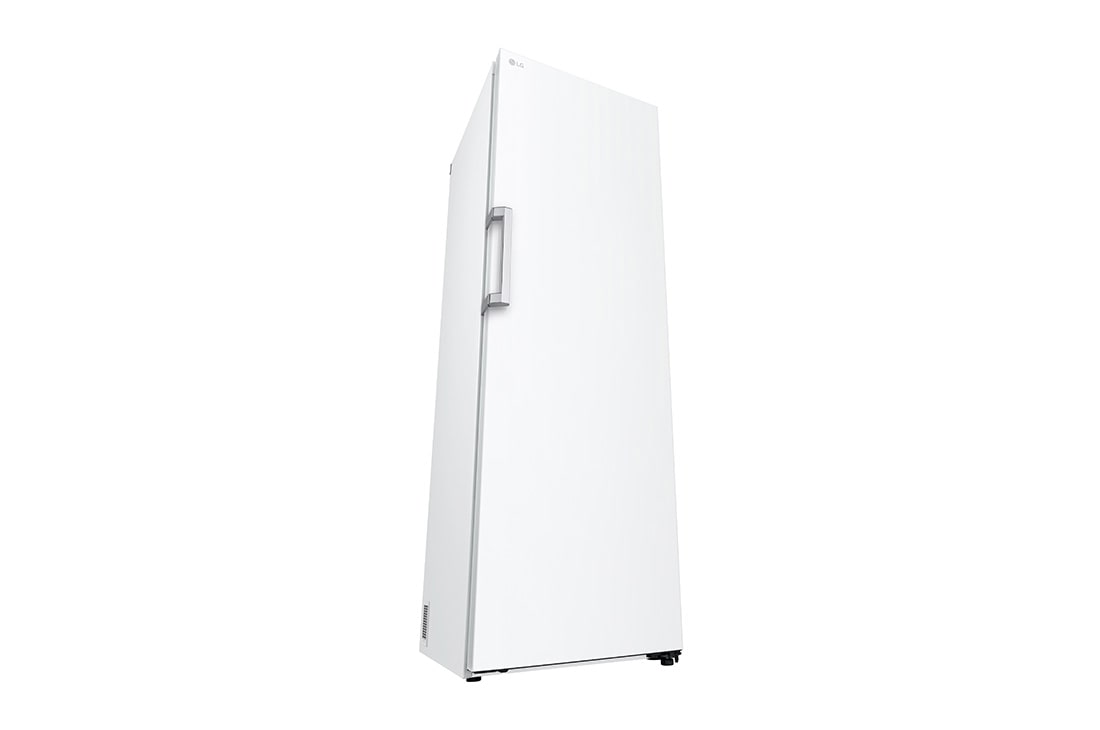 LG 386L Vapaasti seisova jääkaappi (Valkoinen) - Energialuokka D, Door Cooling™, LINEARCooling™, FRESHBalancer™, Smart Diagnosis™, Perspektiivinäkymä vasemmalta avoinna ruokaa, GLT71SWCSF, thumbnail 9