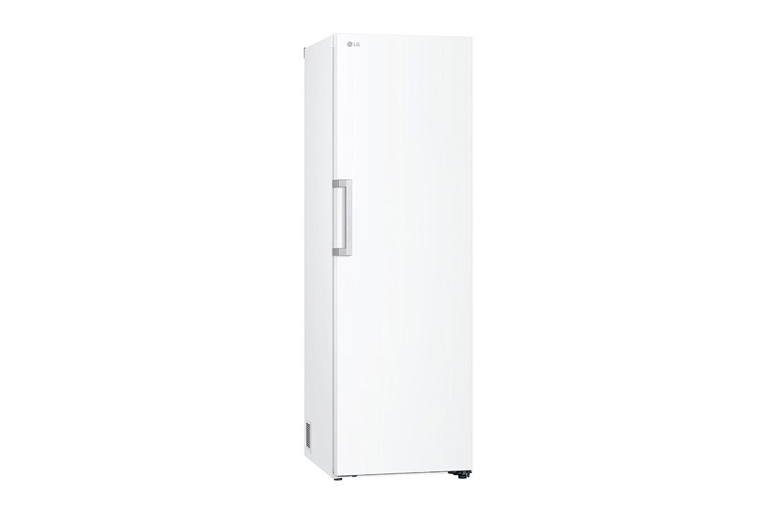 LG 386L Vapaasti seisova jääkaappi (Valkoinen) - Energialuokka D, Door Cooling™, LINEARCooling™, FRESHBalancer™, Smart Diagnosis™, Vasen sivunäkymä avoinna ruokaa, GLT71SWCSF, thumbnail 12