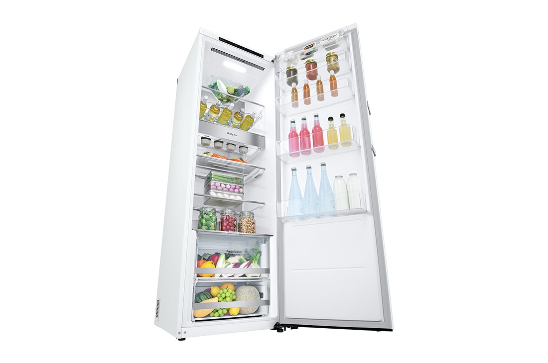 LG 386L Vapaasti seisova jääkaappi (Valkoinen) - Energialuokka C, DoorCooling™, LINEARCooling™, FRESHBalancer™, Smart Diagnosis™ , Vasen sivunäkymä, GLT71SWCSX, thumbnail 10