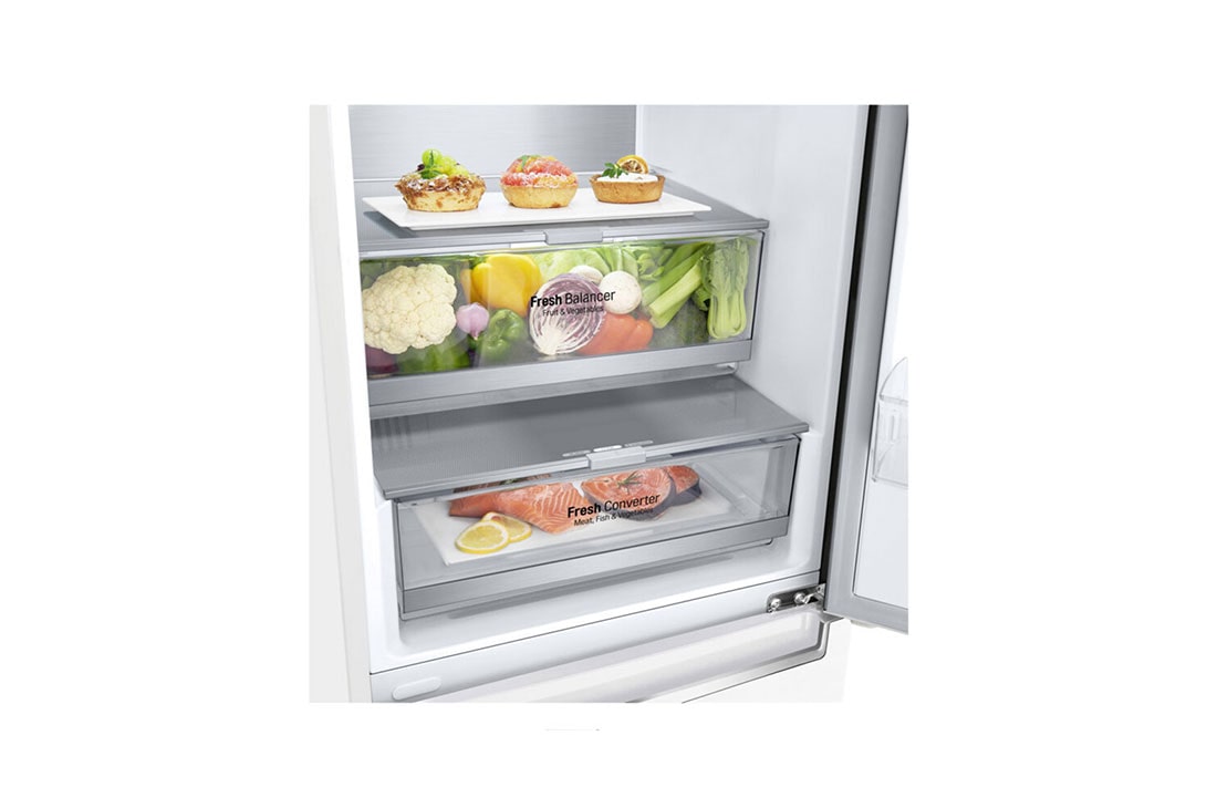 LG 2.03M 384L Jääkaappipakastimet (Valkonen) - Energialuokka A, Door Cooling™ ja Smart Diagnosis™ , GBB92SWBAN, GBB92SWBAN, thumbnail 3