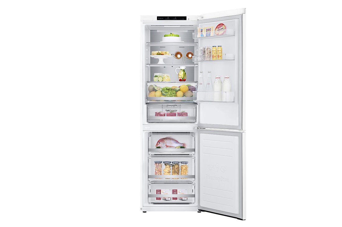 LG 1.86M 341L Jääkaappipakastimet(Valkoinen) - Energialuokka C, DoorCooling™ ja Smart Diagnosis™, ELB81SWVCP, ELB81SWVCP, thumbnail 2