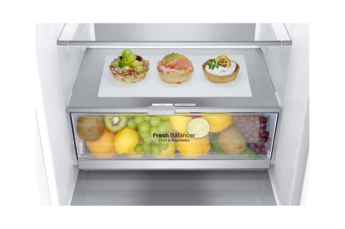 LG 1.86M 341L Jääkaappipakastimet(Valkoinen) - Energialuokka C, DoorCooling™ ja Smart Diagnosis™, ELB81SWVCP, ELB81SWVCP, thumbnail 5