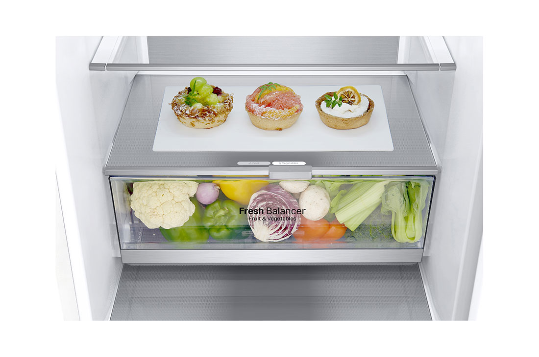 LG 1.86M 341L Jääkaappipakastimet(Valkoinen) - Energialuokka C, DoorCooling™ ja Smart Diagnosis™, ELB81SWVCP, ELB81SWVCP, thumbnail 6