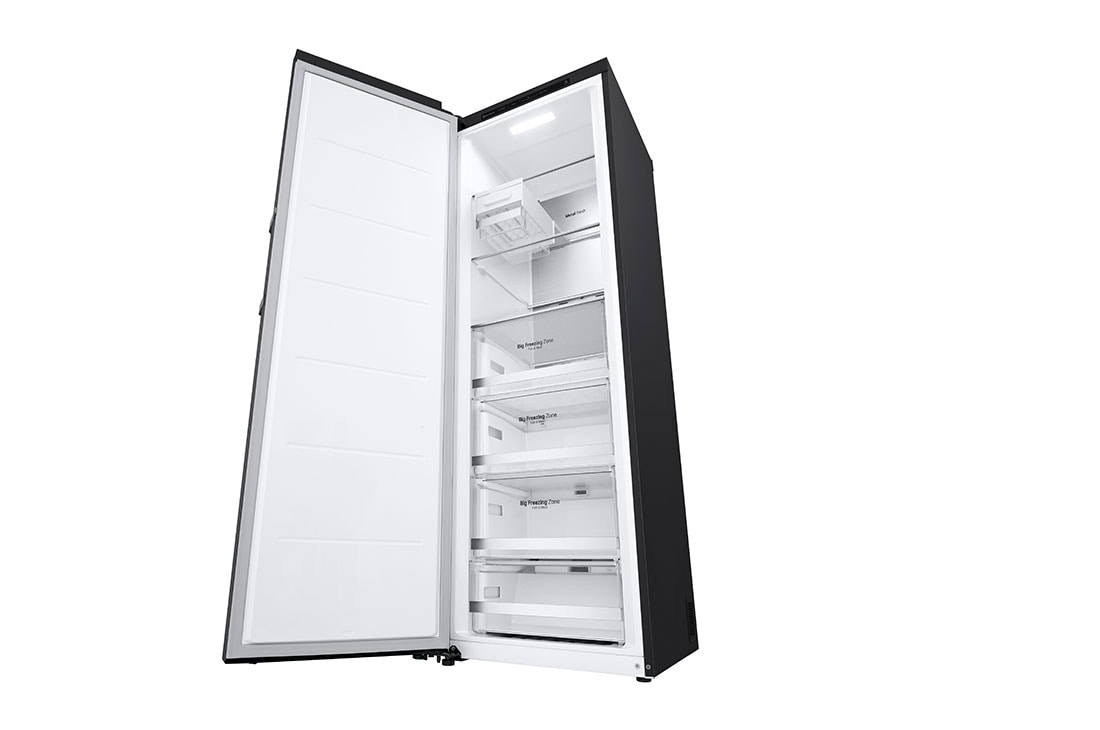 LG 324L Vapaasti seisova pakastin (Matte Black) - Energialuokka E, Total No Frost, Express Freeze, Smart Diagnosis™, Vasen sivunäkymä, GFT61MCCSZ, thumbnail 8