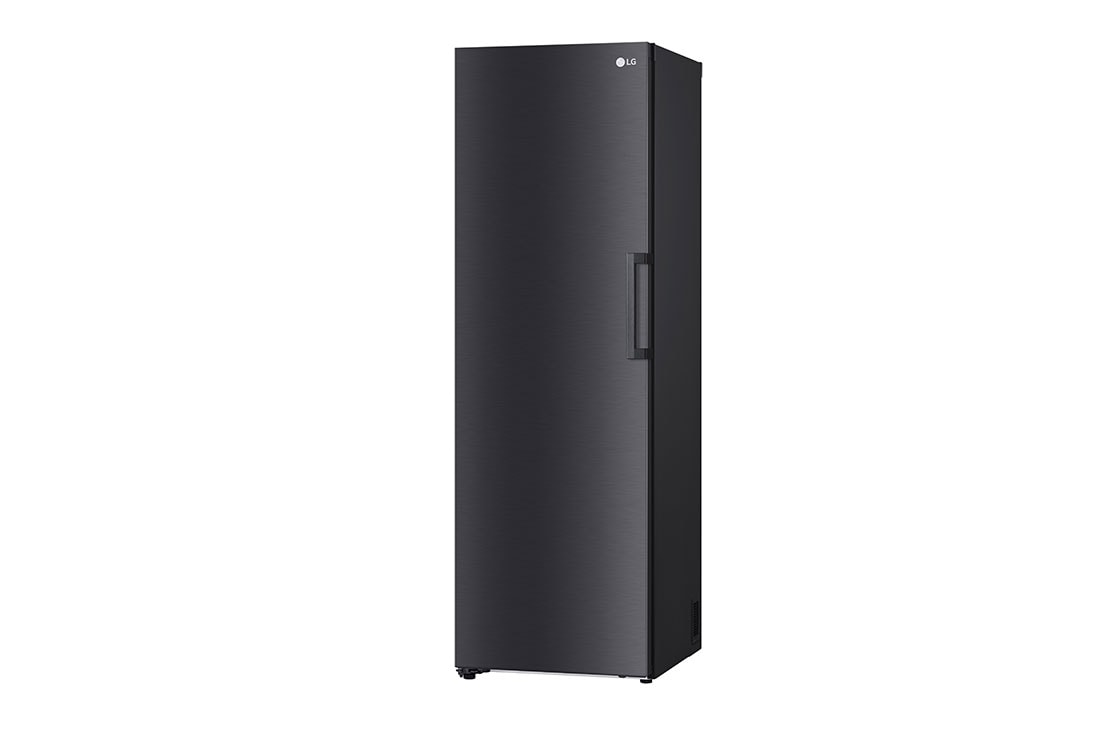 LG 324L Vapaasti seisova pakastin (Matte Black) - Energialuokka E, Total No Frost, Express Freeze, Smart Diagnosis™, Perspektiivinäkymä oikealta avoinna ruokaa, GFT61MCCSZ, thumbnail 12