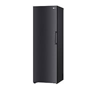 LG 324L Vapaasti seisova pakastin (Matte Black) - Energialuokka E, Total No Frost, Express Freeze, Smart Diagnosis™, Perspektiivinäkymä oikealta avoinna ruokaa, GFT61MCCSZ, thumbnail 12