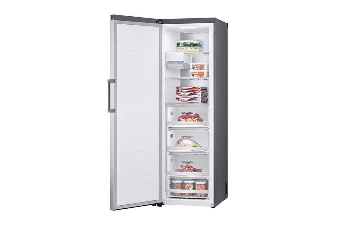 LG 324L Vapaasti seisova pakastin (Shiny Steel) - Energialuokka E, Total No Frost, Express Freeze, Smart Diagnosis™ - Wi-Fi-yhteys, rightsideopen food, GFE61PZCSZ, thumbnail 11