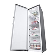 LG 324L Vapaasti seisova pakastin (Shiny Steel) - Energialuokka E, Total No Frost, Express Freeze, Smart Diagnosis™ - Wi-Fi-yhteys, rightperspectiveopen food, GFE61PZCSZ, thumbnail 8