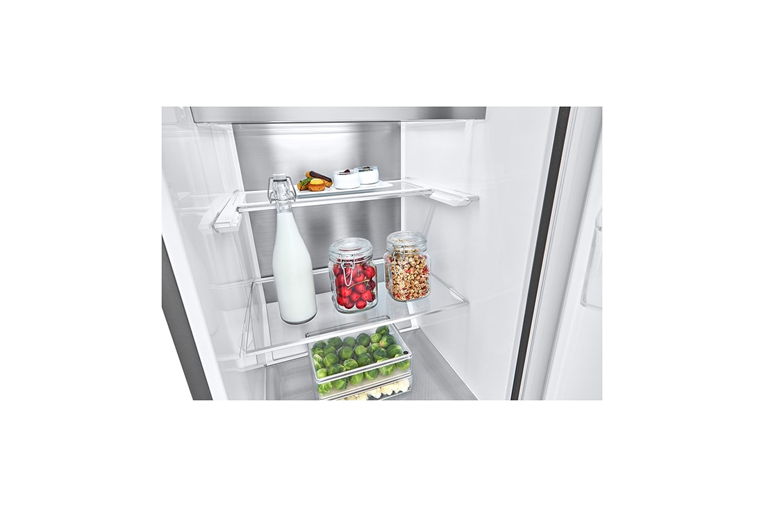 LG 386L Vapaasti seisova jääkaappi (Shiny Steel) - Energialuokka E, Door Cooling™, LINEARCooling™, FRESHBalancer™ ja Smart Diagnosis™ - Wi-Fi-yhteys, GLE71PZCSZ, GLE71PZCSZ, thumbnail 4