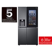 LG 635L InstaView Door in Door™ Side by Side (Matte Black Steel), Craft Ice, Energialuokka E, Smart Diagnosis™ - Wi-Fi-yhteys, GSXV90MCDE, GSXV90MCDE, thumbnail 1